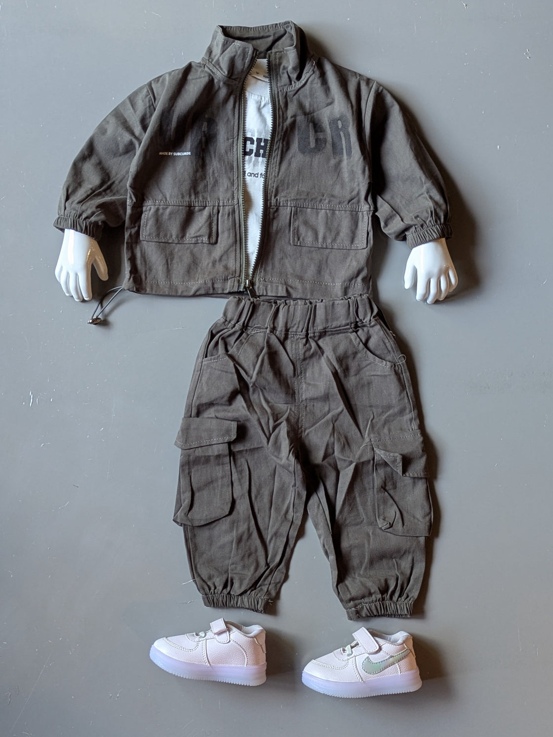 Unisex High Neck Jacket, Inner T Shirt with Pant Set
