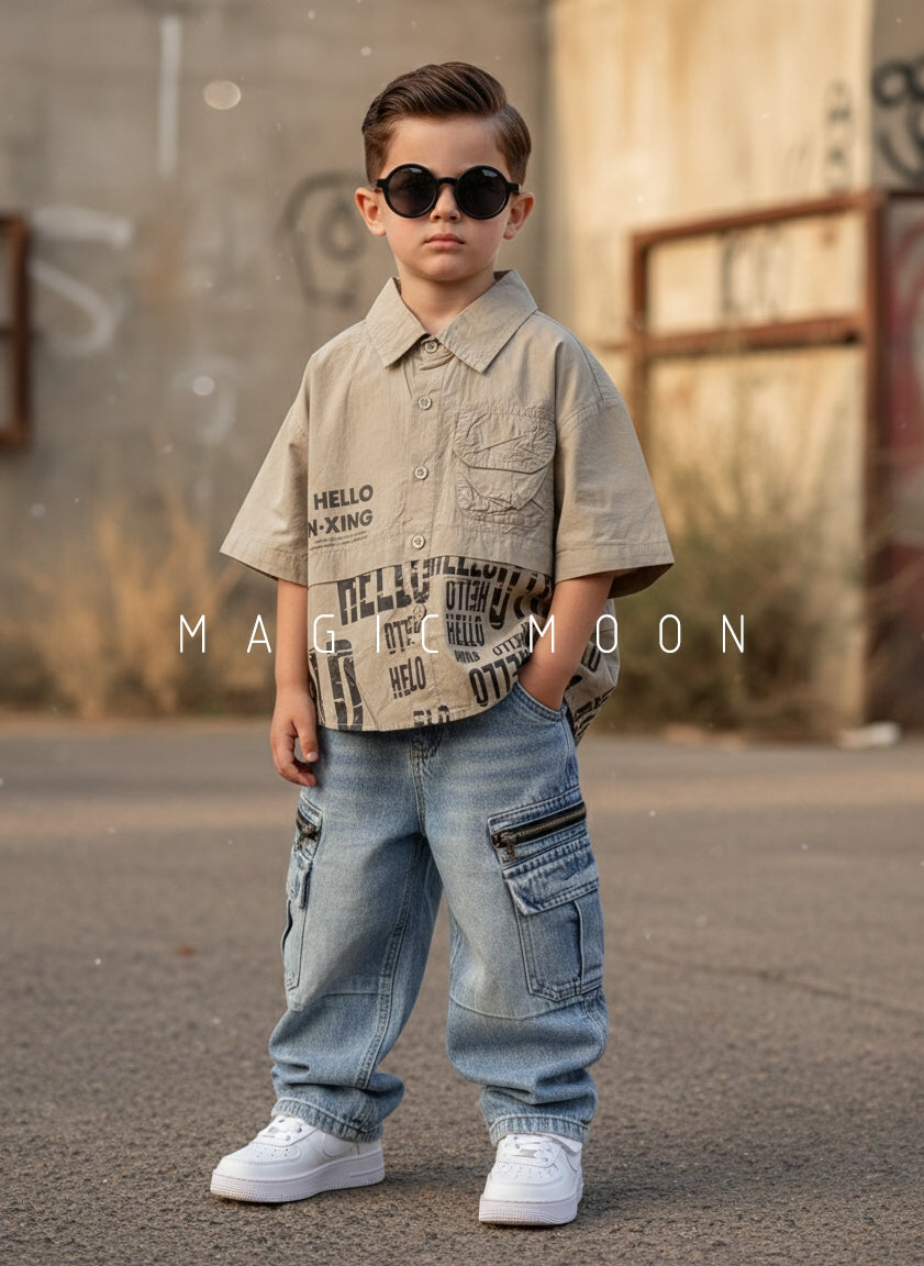 Unisex Half Sleeve Oversized Shirt