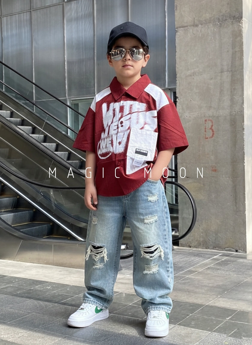 Unisex Half Sleeve Oversized Shirt