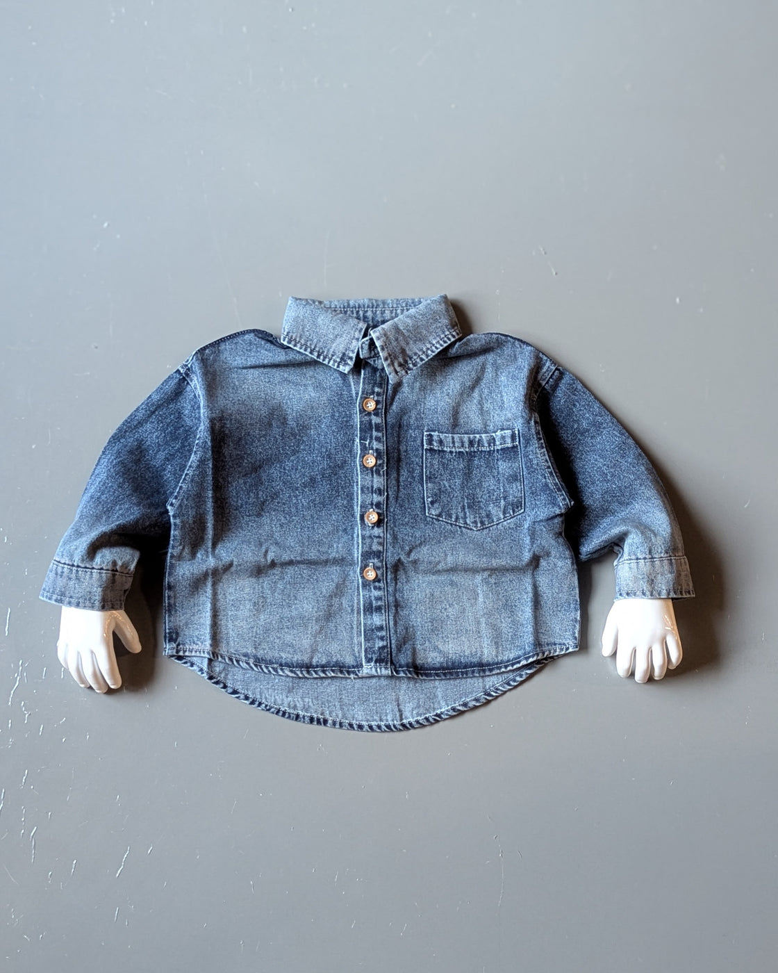 Unisex Full Sleeve Oversized Denim Shirt