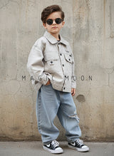 Unisex Full Sleeve Oversized Denim Jacket