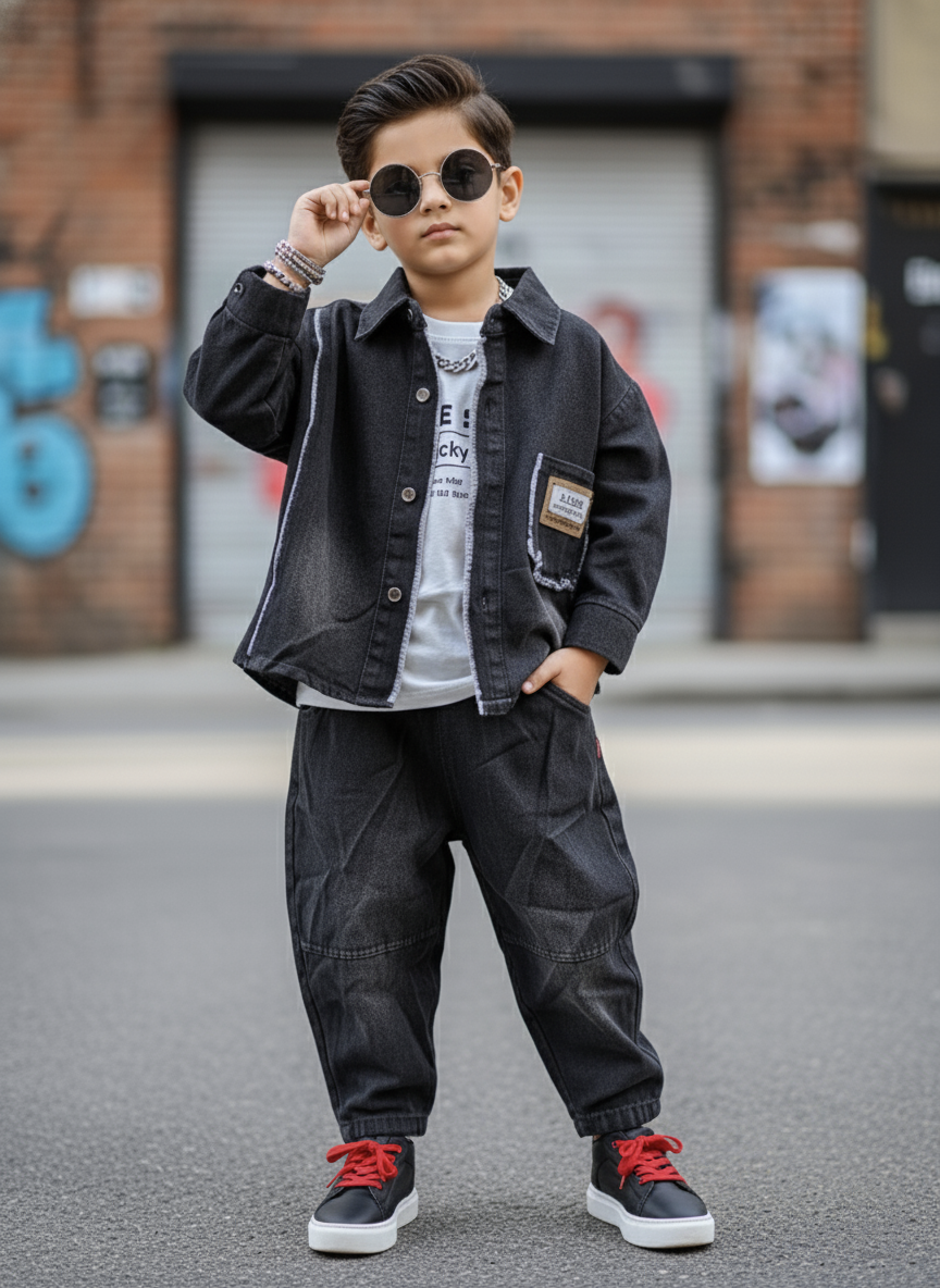 Unisex Full Sleeve Jacket, Inner T Shirt and Pant Set