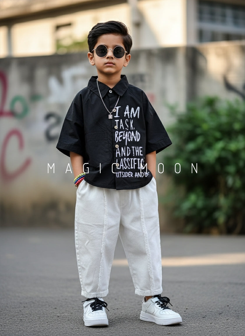 Boy's Half Sleeve Oversized Shirt
