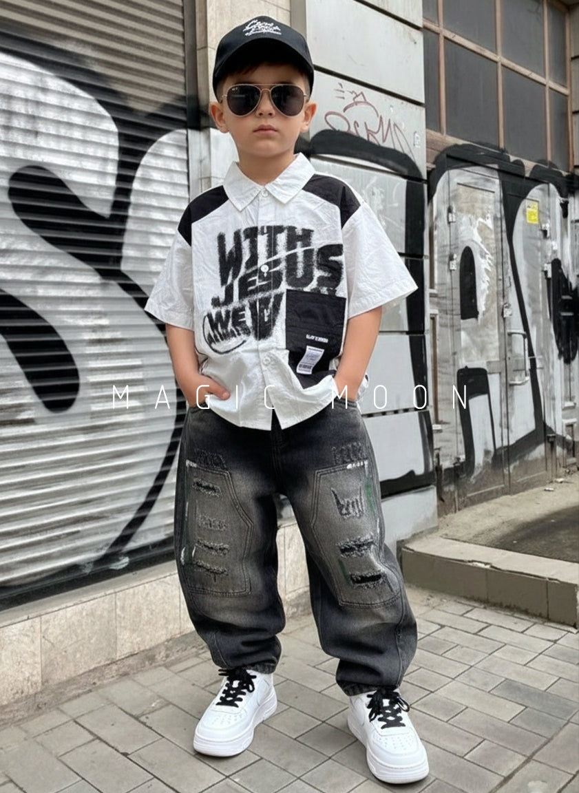 Unisex Half Sleeve Oversized Shirt