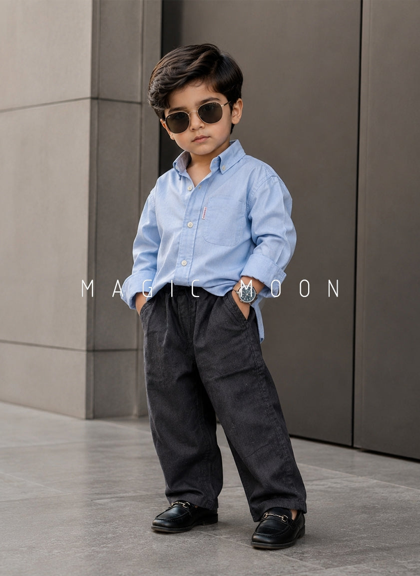 SHFS12 Boy's Full Sleeve Oversized Shirt