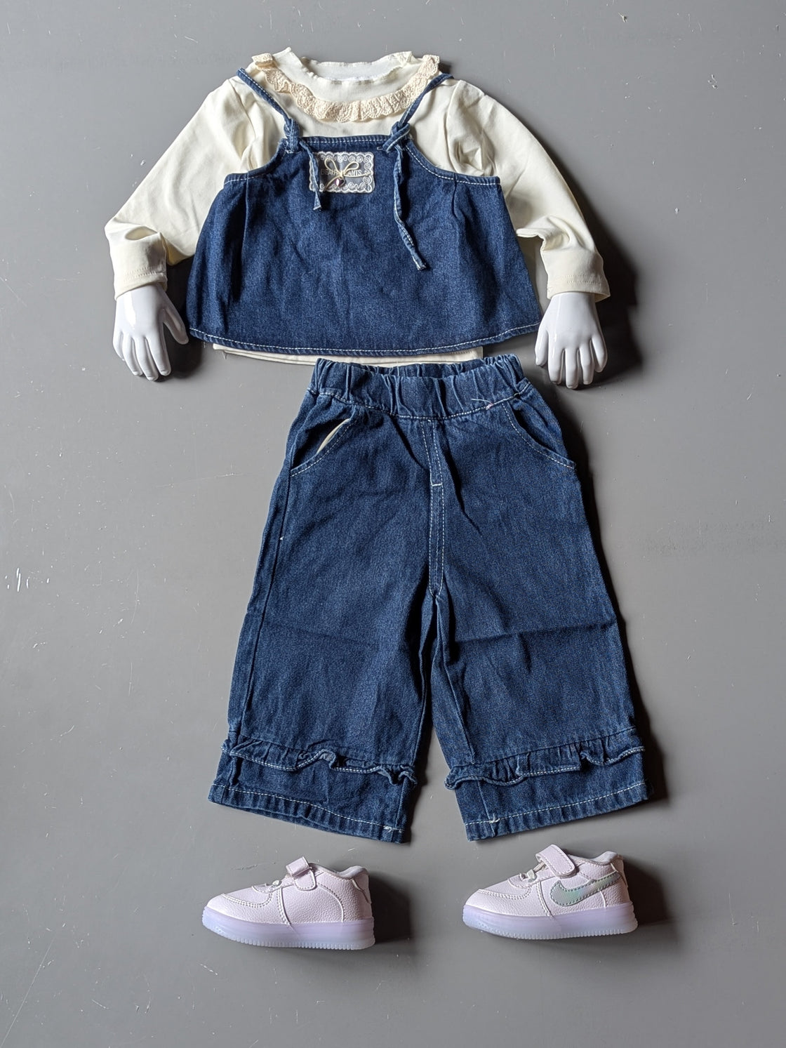 Full Sleeve T Shirt, Denim Vest and pant set