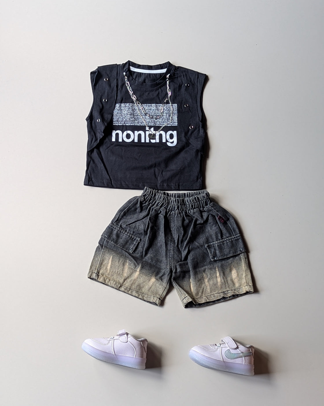 ST107 Unisex Sleeveless T Shirt and Shorts Set