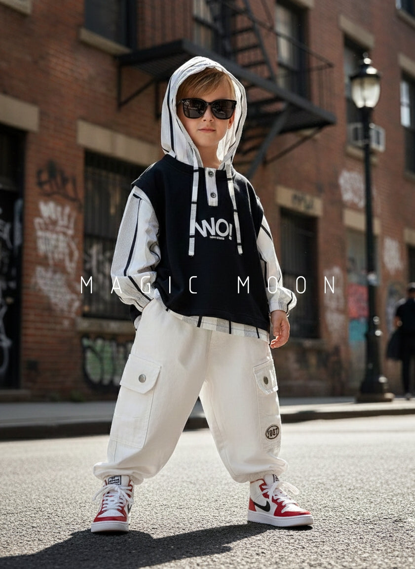 Unisex Full Sleeve Oversized Layered Look Hoody