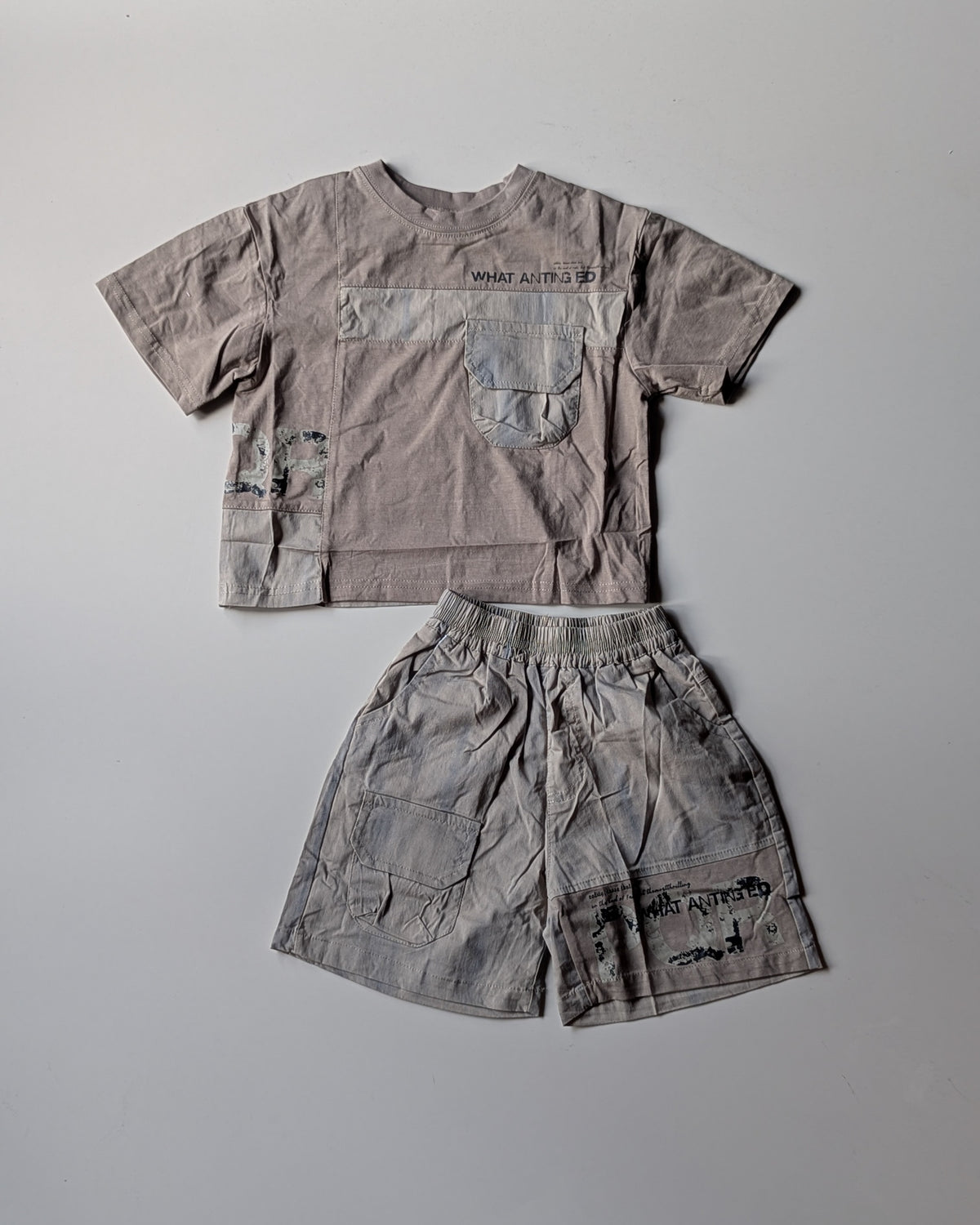 ST105 Unisex Half Sleeve Oversized T Shirt and Shorts Set