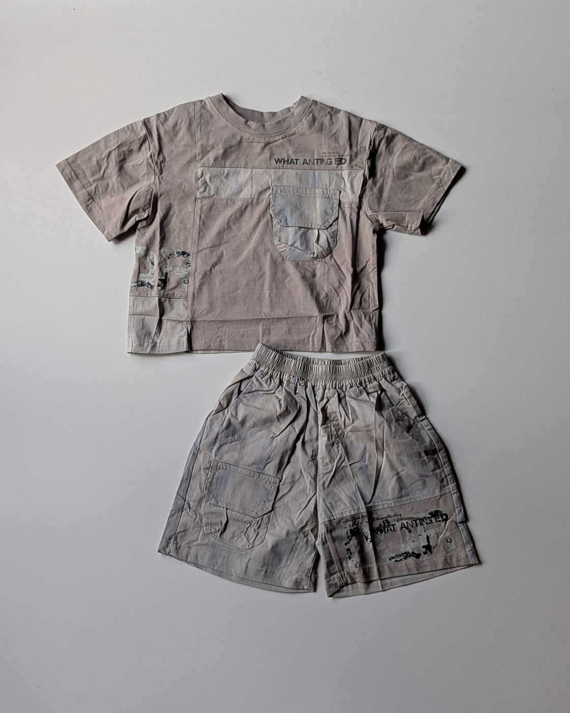 ST105 Unisex Half Sleeve Oversized T Shirt and Shorts Set