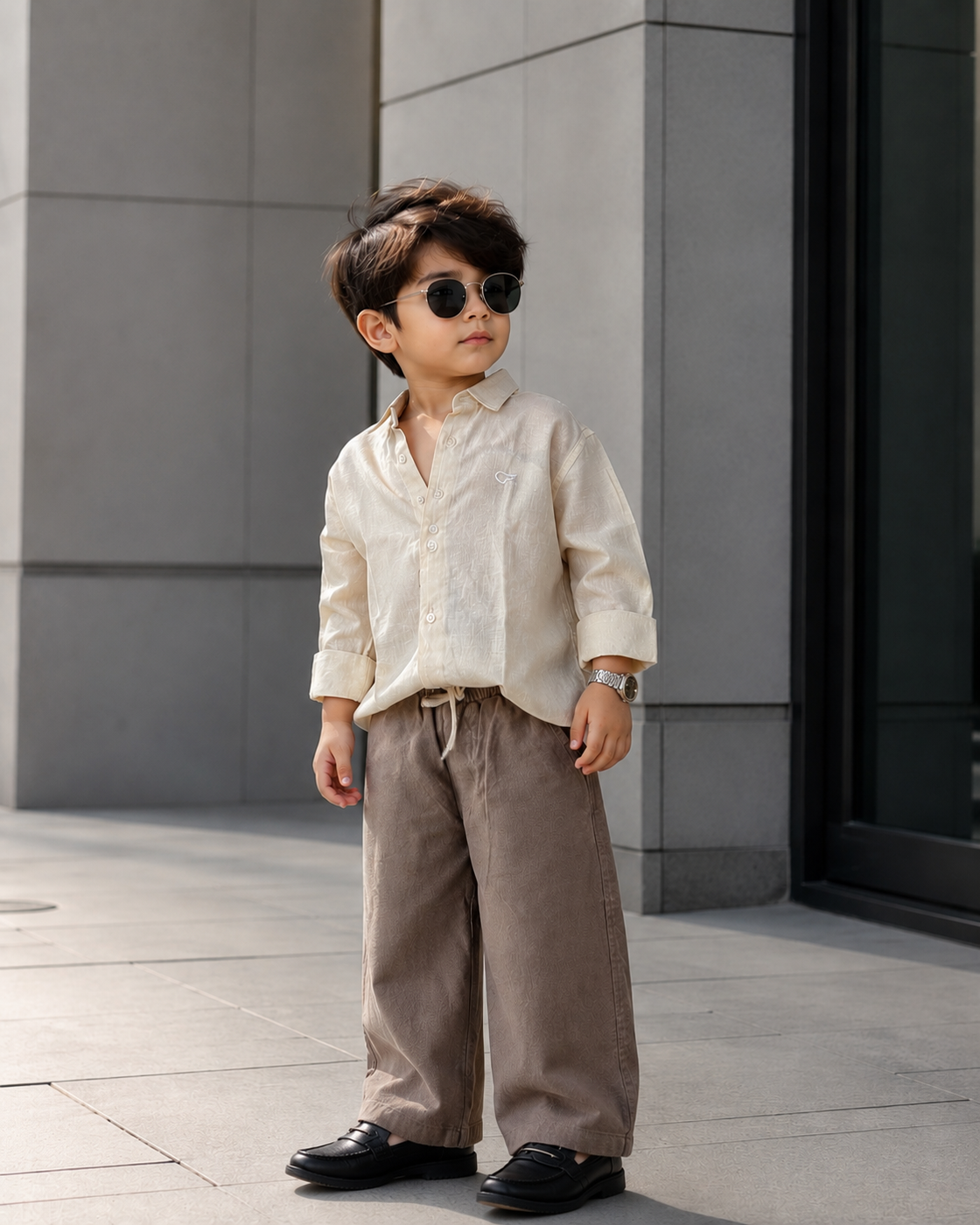 SHFS24 Boys Full Sleeve Oversized Linen Shirt