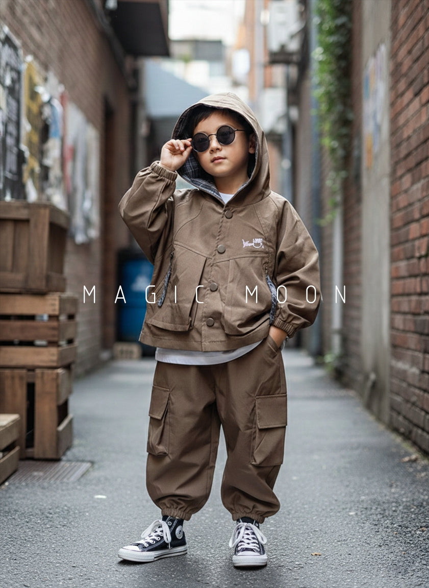 Unisex Full Sleeve Oversized Hooded Jacket Inner T Shirt and Pant Set