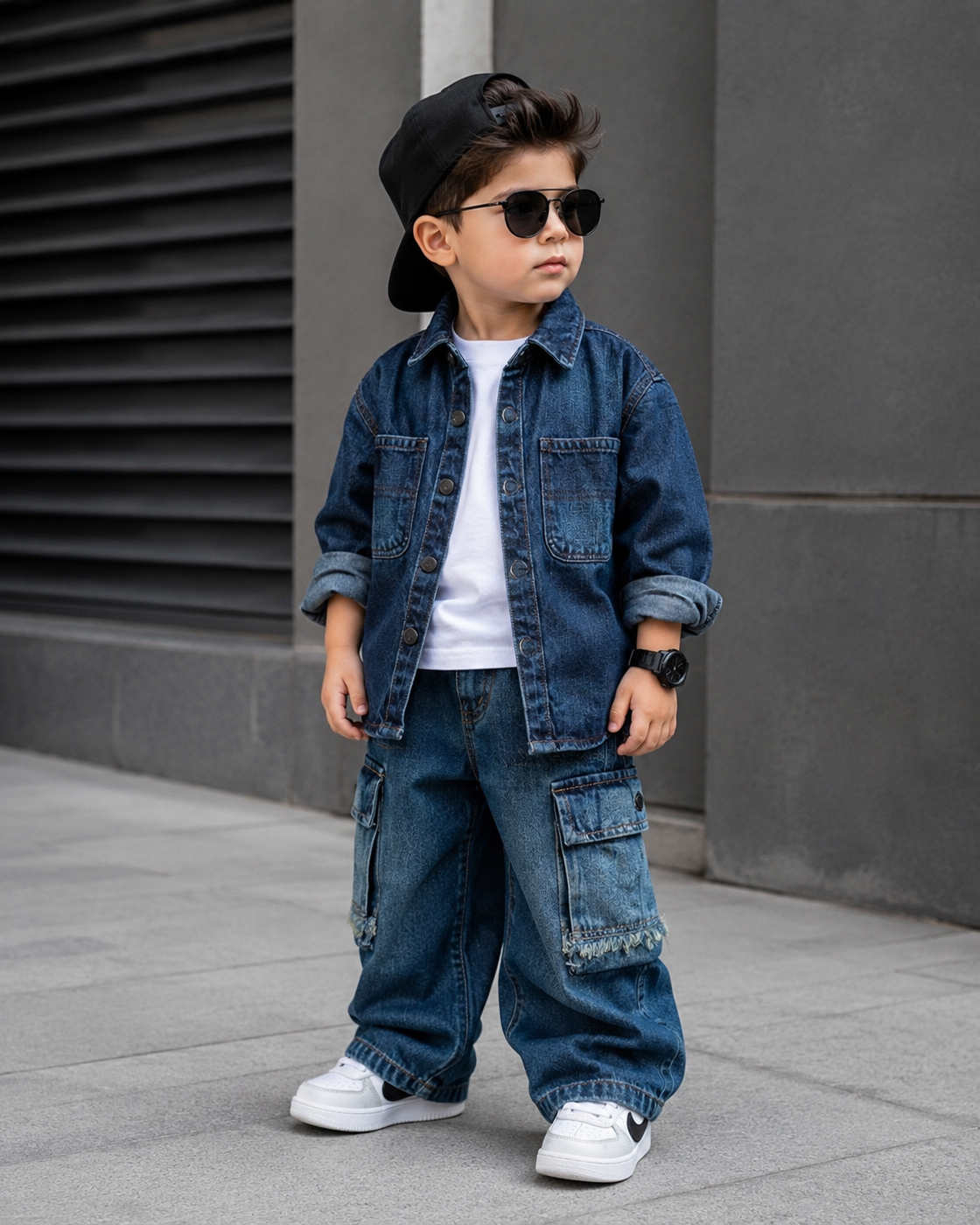 SHFS26 Boys Full Sleeve Oversized Denim Shirt
