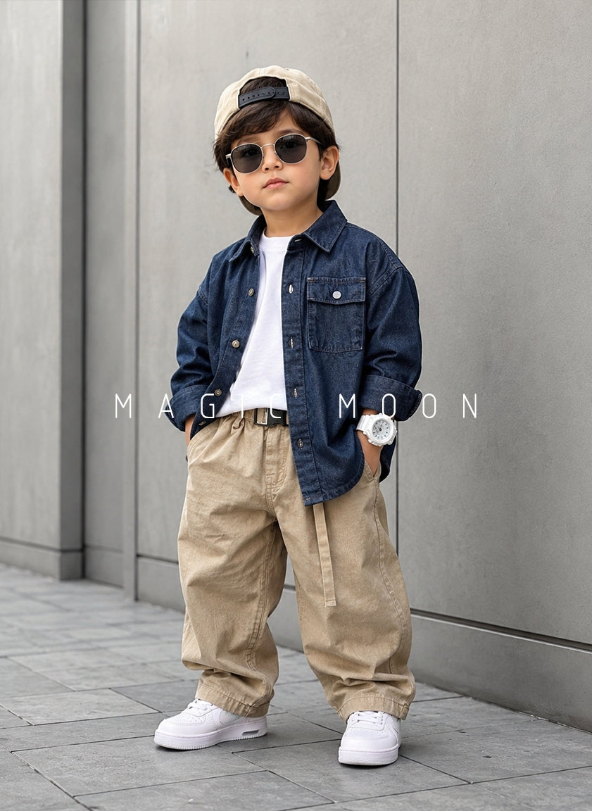 SHFS13 Boy's Full Sleeve Oversized Shirt