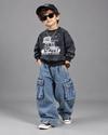 TSHCMB04 Unisex Full Sleeve Oversized T Shirt and Super Baggy Jeans