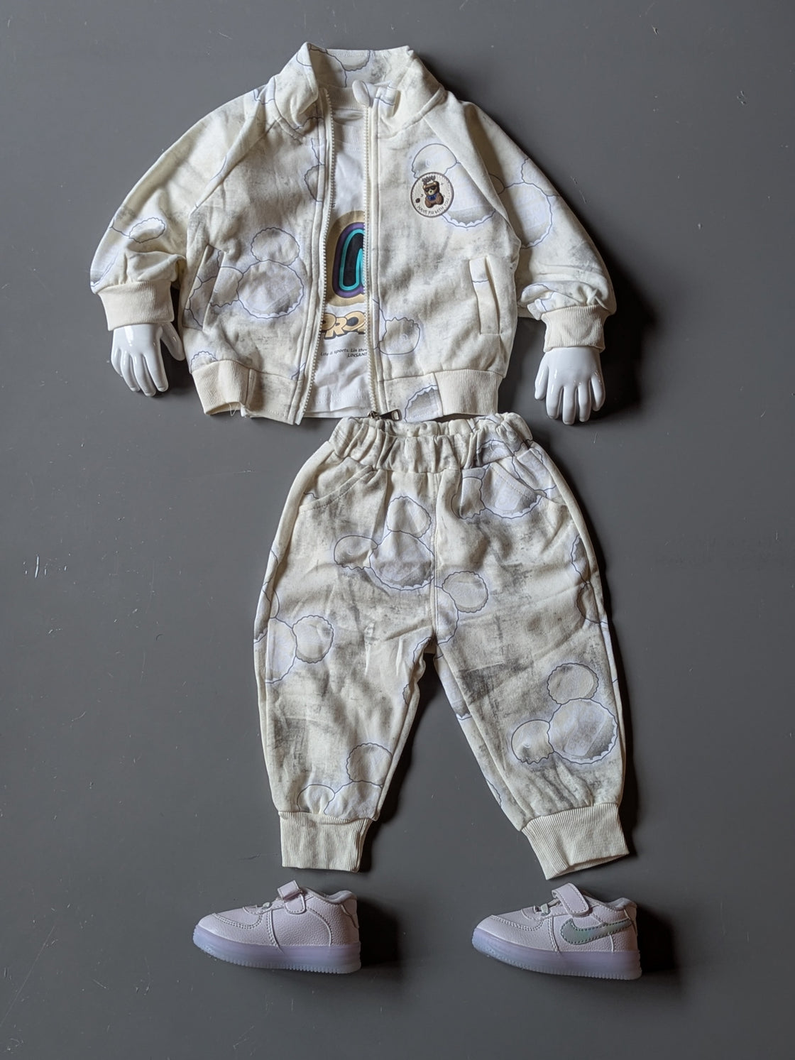 Unisex Full Sleeve Jacket, Inner T Shirt with Pant Set