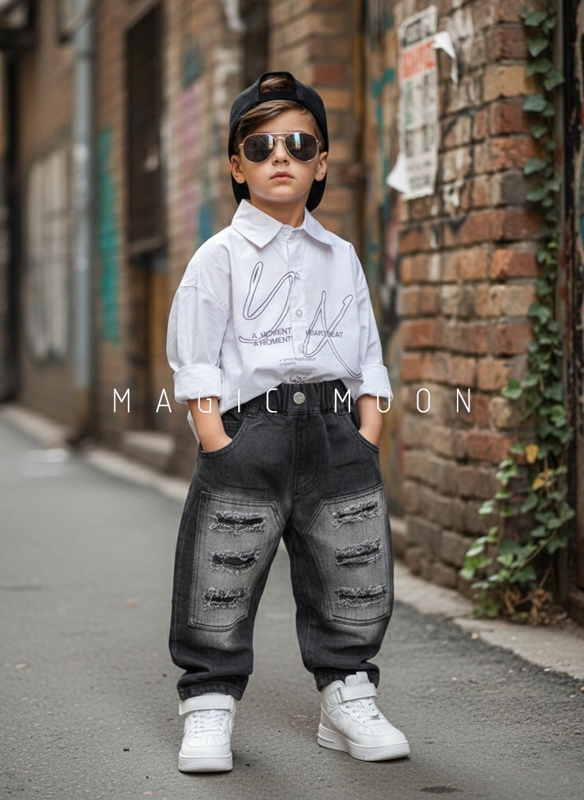 Boy's Full Sleeve Oversized Shirt