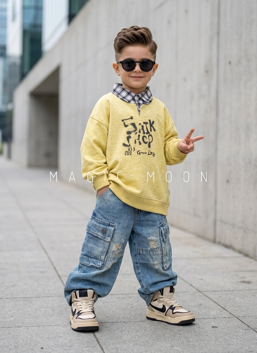 TSS02 Unisex Full Sleeve Oversized Polo T Shirt