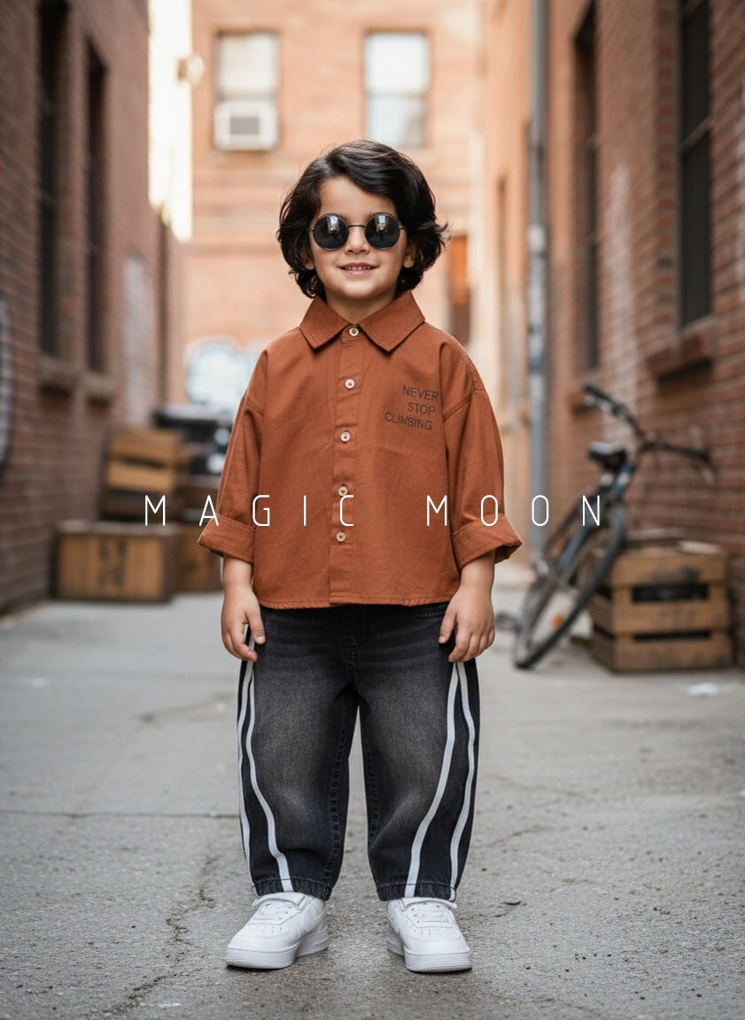 Boy's Full Sleeve Oversized Shirt