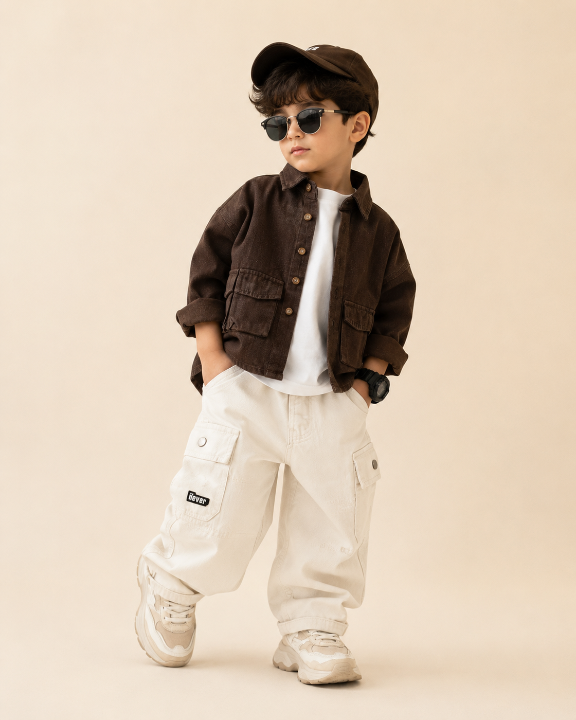 ST101 Unisex Full Sleeve Oversized Shirt with Inner T Shirt and Baggy Jeans Combo