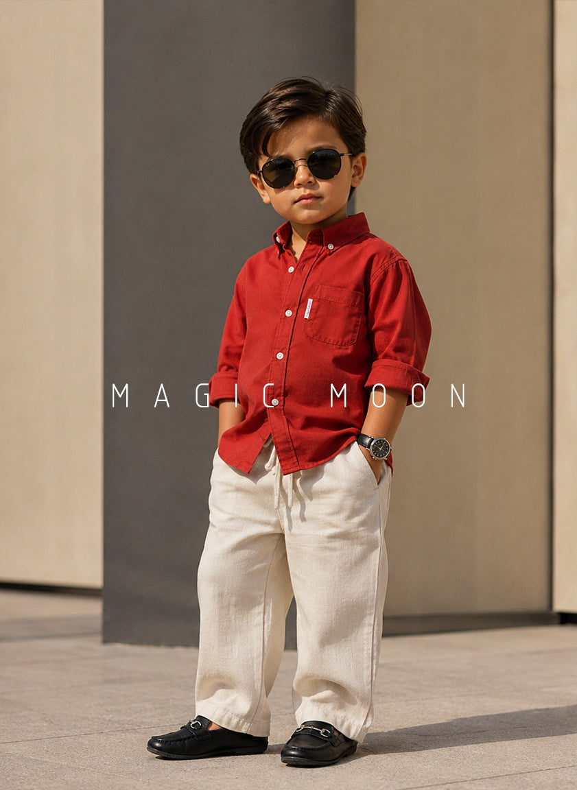 SHFS12 Boy's Full Sleeve Oversized Shirt