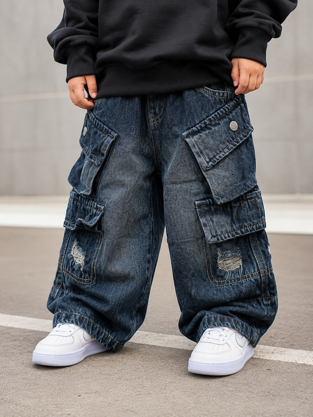 JNSIM116-02 Unisex Super Baggy Jeans