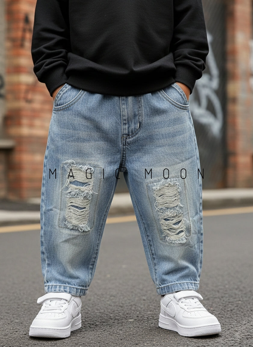 Unisex Distressed Baggy Jeans