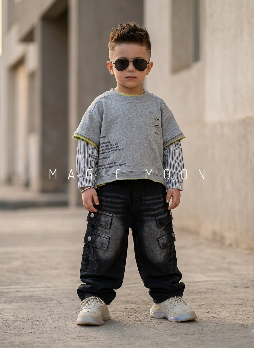 TSS01 Unisex Full Layered Sleeve Oversized T Shirt