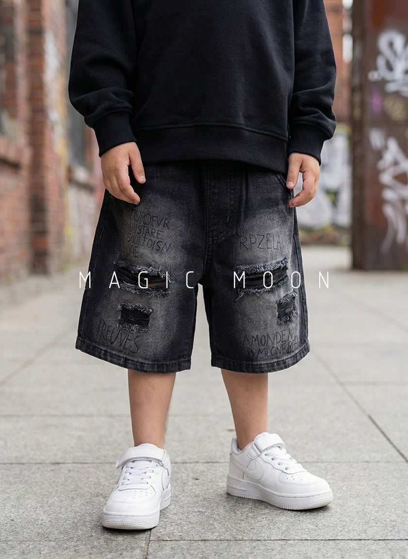 Unisex Distressed Shorts