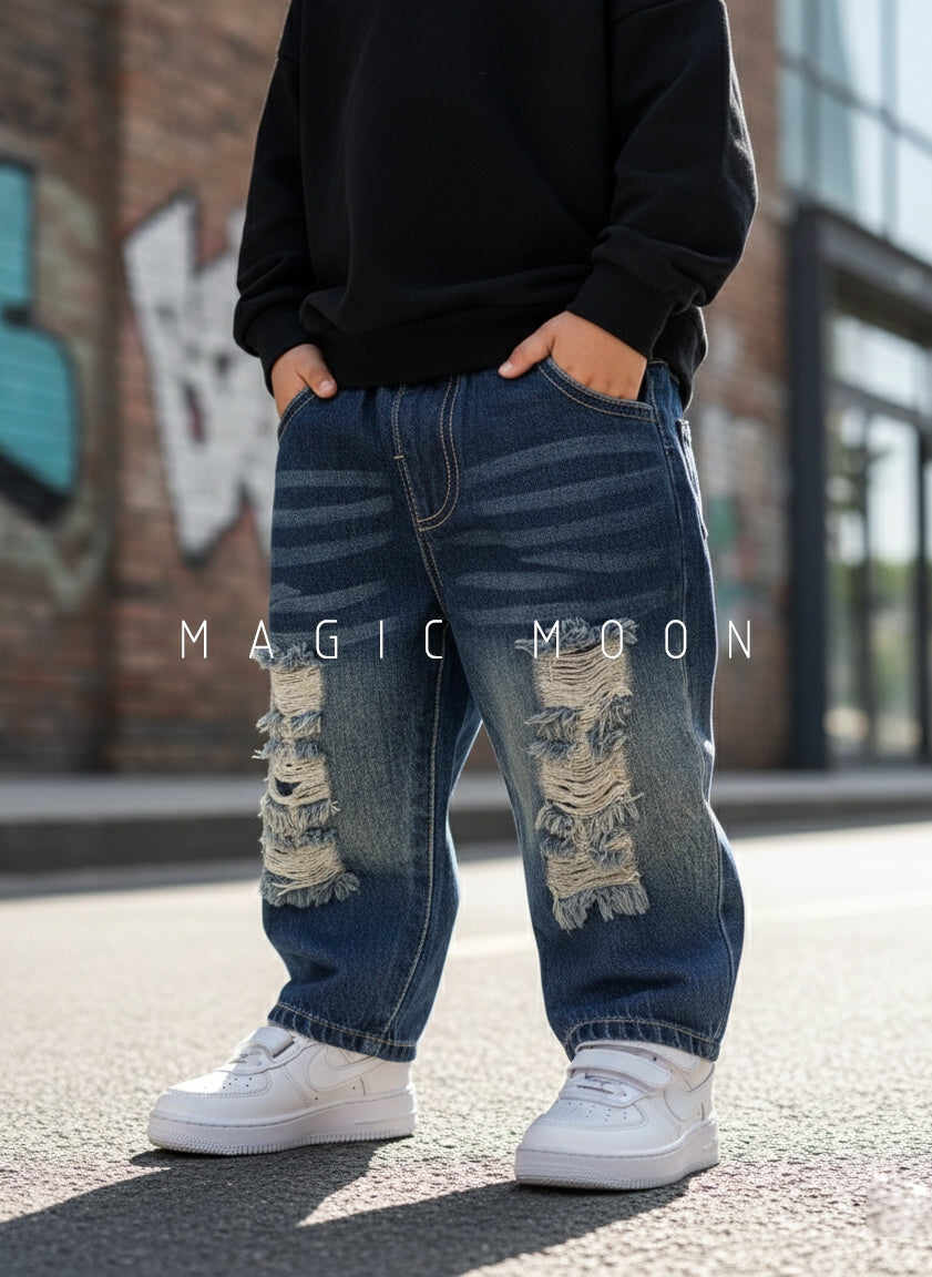 Unisex Distressed Baggy Jeans