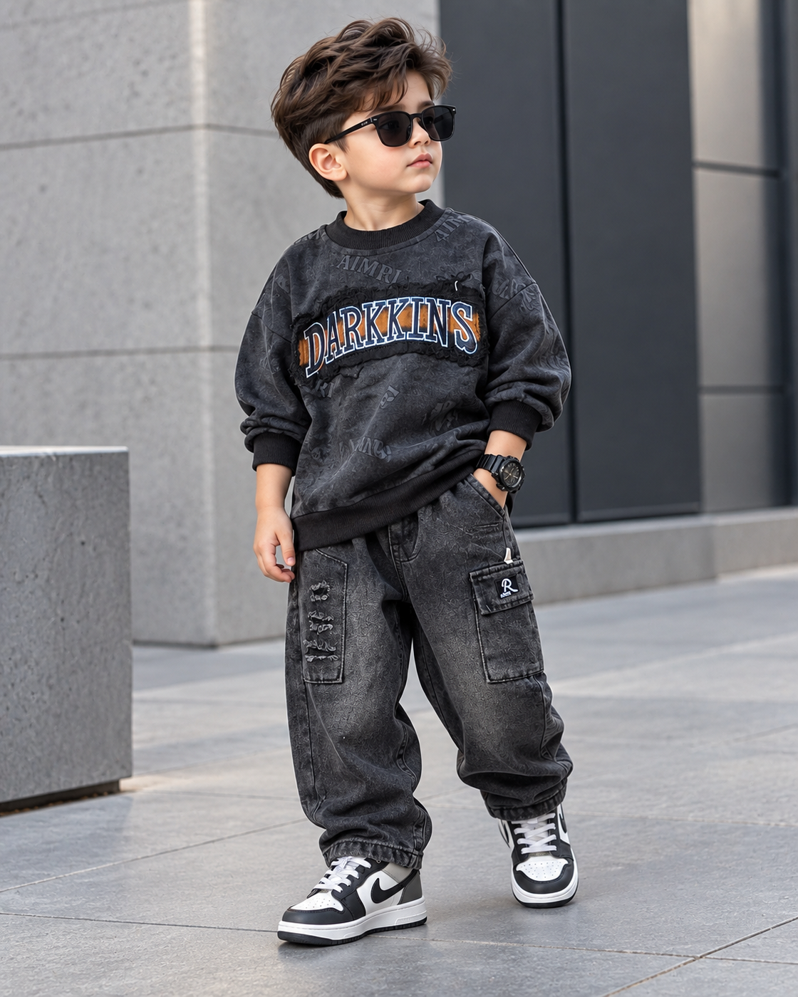 STIM117-02 Unisex Full Sleeve Oversized T Shirt and Pant Set