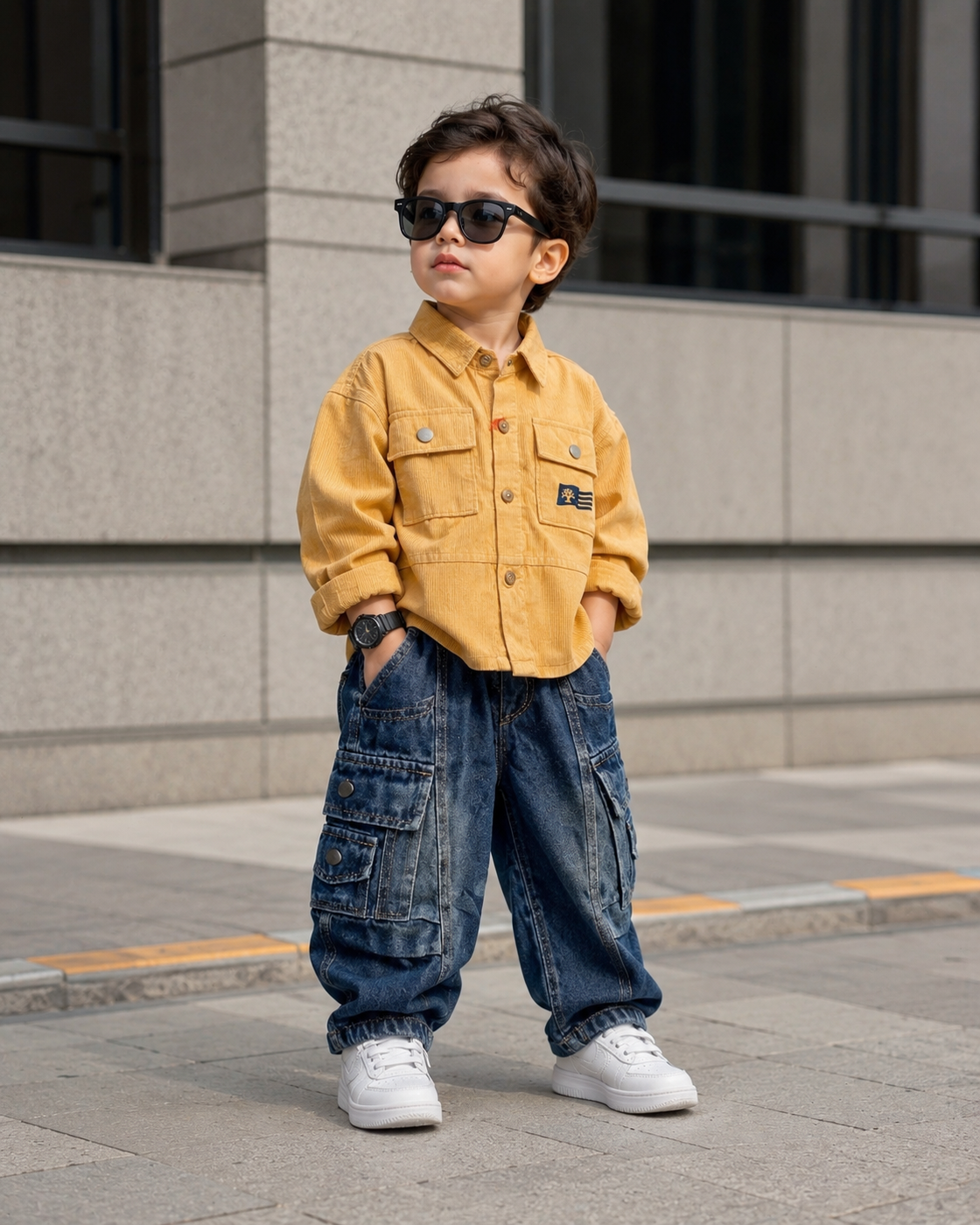 SHFS22 Boys Full Sleeve Oversized Back Printed Shirt