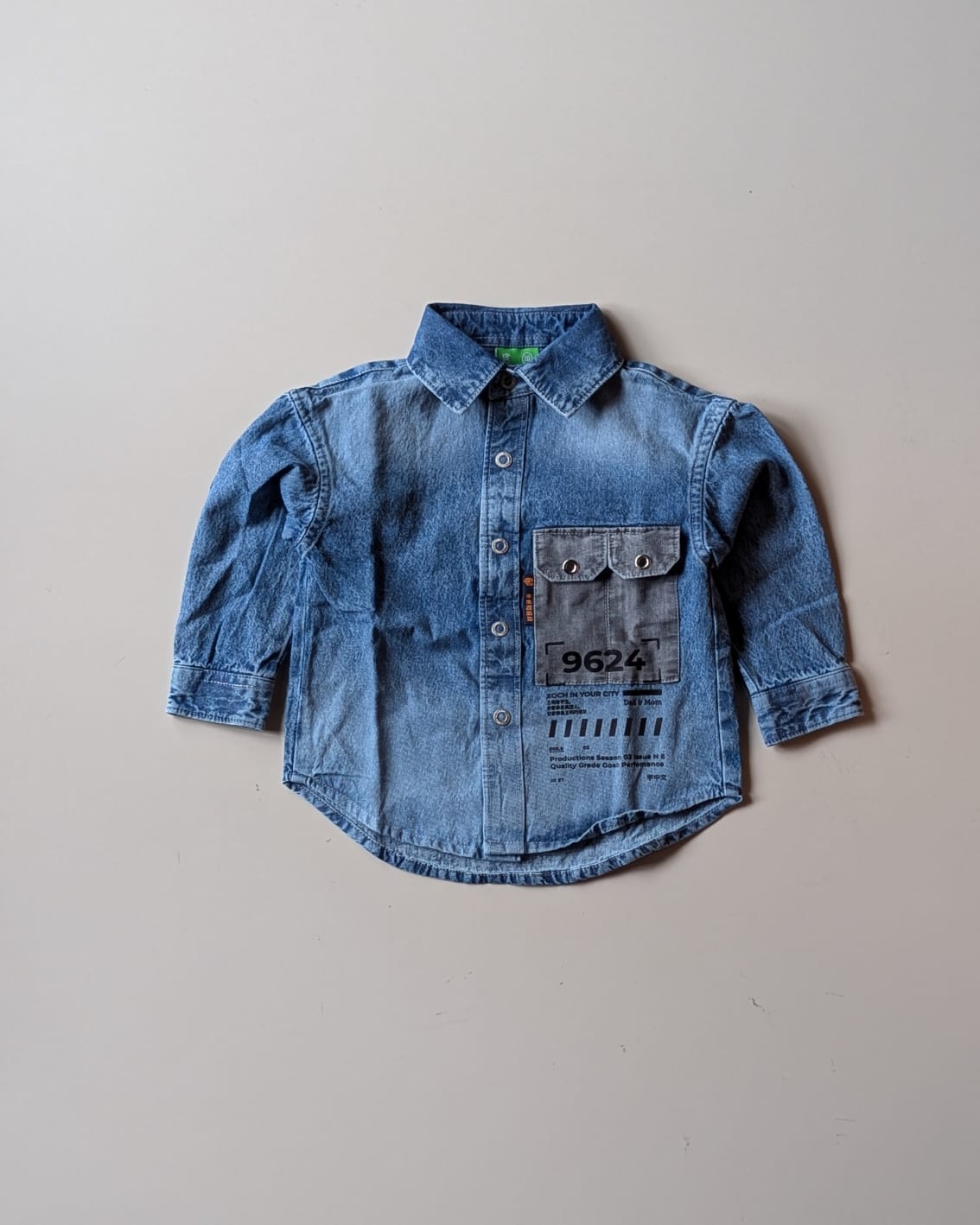 SHDMD101-01 Boys Full Sleeve Oversized Denim Shirt