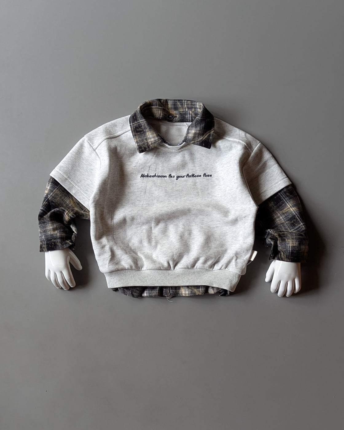 Unisex Full Sleeve Oversized Layered Look Polo T Shirt