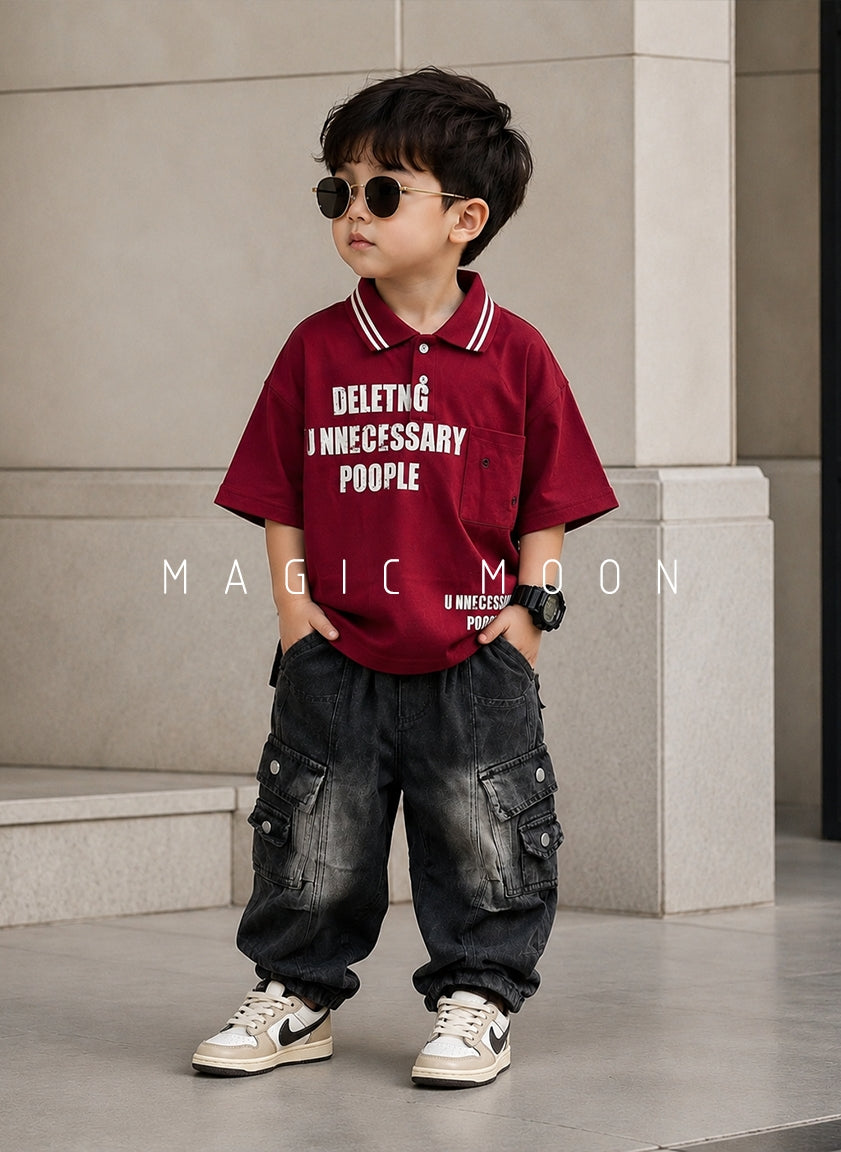 TSPL01 Unisex Half Sleeve Oversized Polo T Shirt