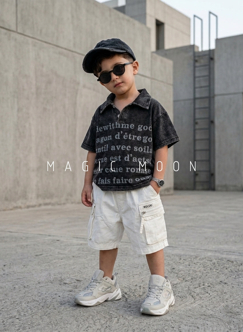 HSP01 Unisex Half Sleeve Oversized Polo T Shirt