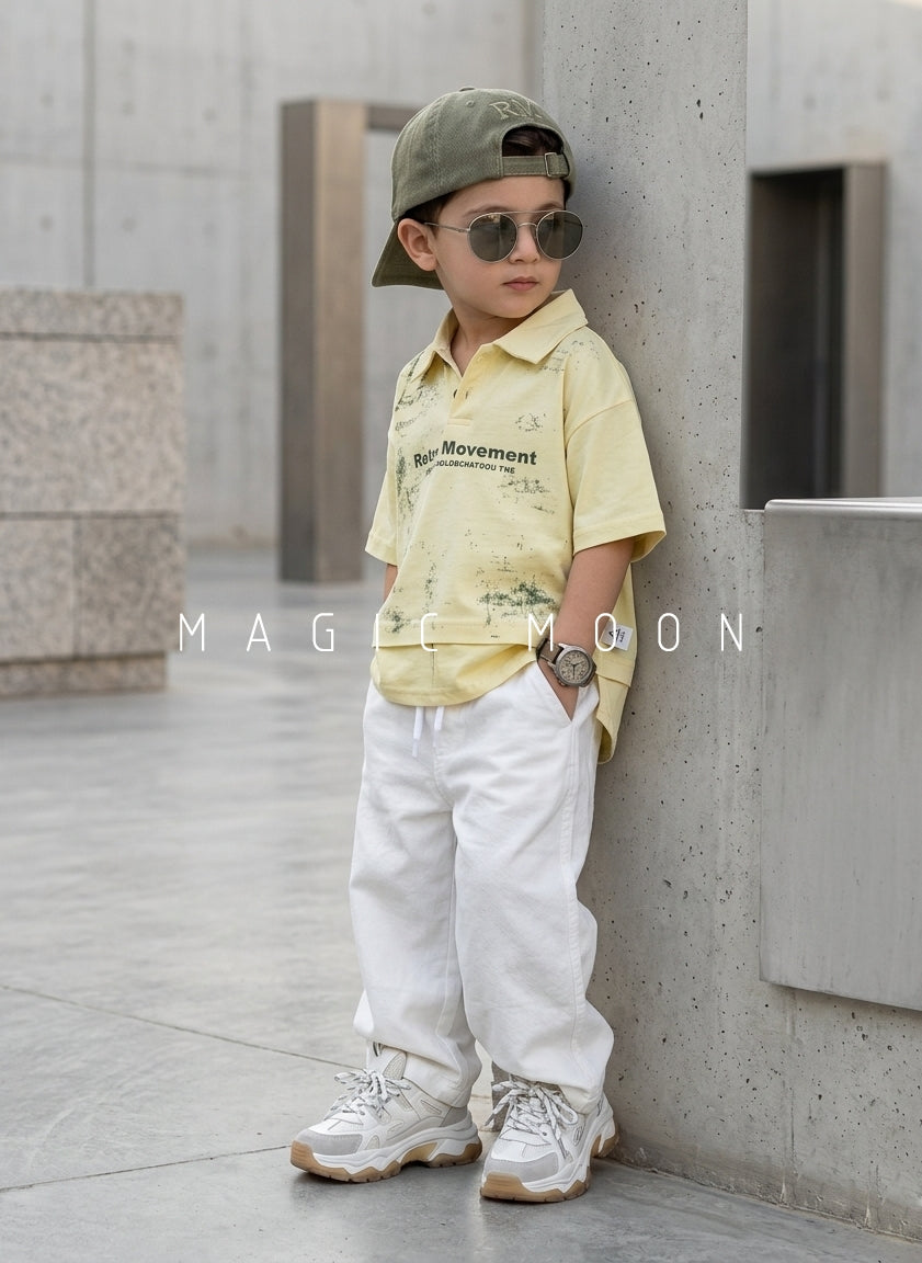 HSP01 Unisex Half Sleeve Oversized Polo T Shirt