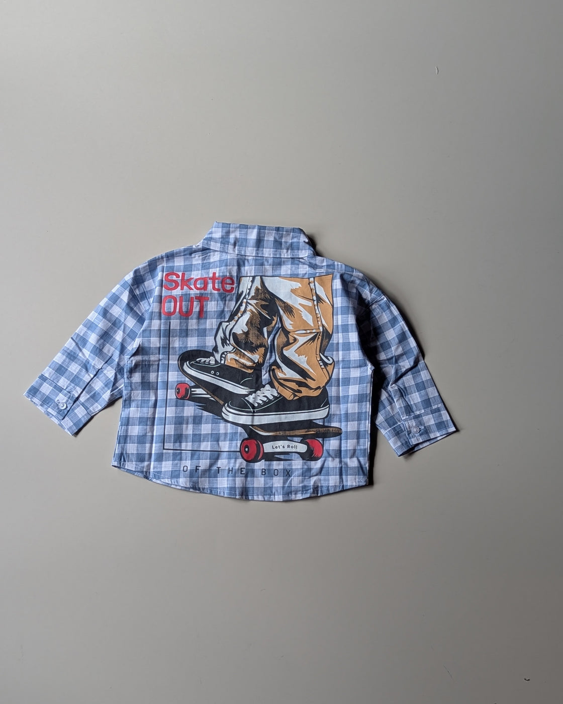 SHFS15 Boy's Full Sleeve Oversized Back Printed Shirt