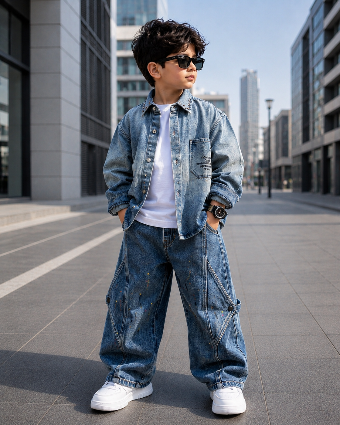 SHFB05 Unisex Full Sleeve Oversized Denim Shirt