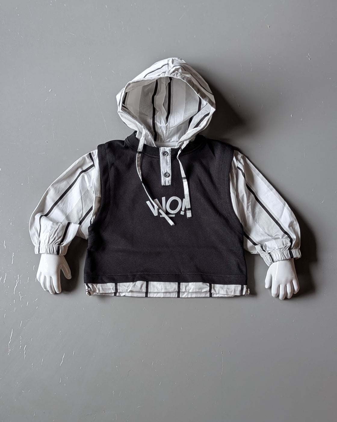 Unisex Full Sleeve Oversized Layered Look Hoody