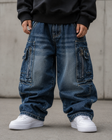 JNSIM113-01 Unisex Super Baggy Jeans