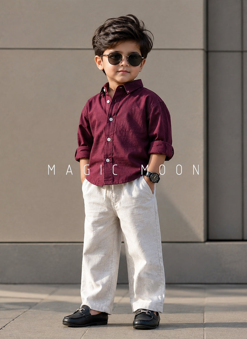 SHFS12 Boy's Full Sleeve Oversized Shirt
