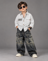 STIM165 Boys Full Sleeve Oversized Shirt with Super Baggy Jeans