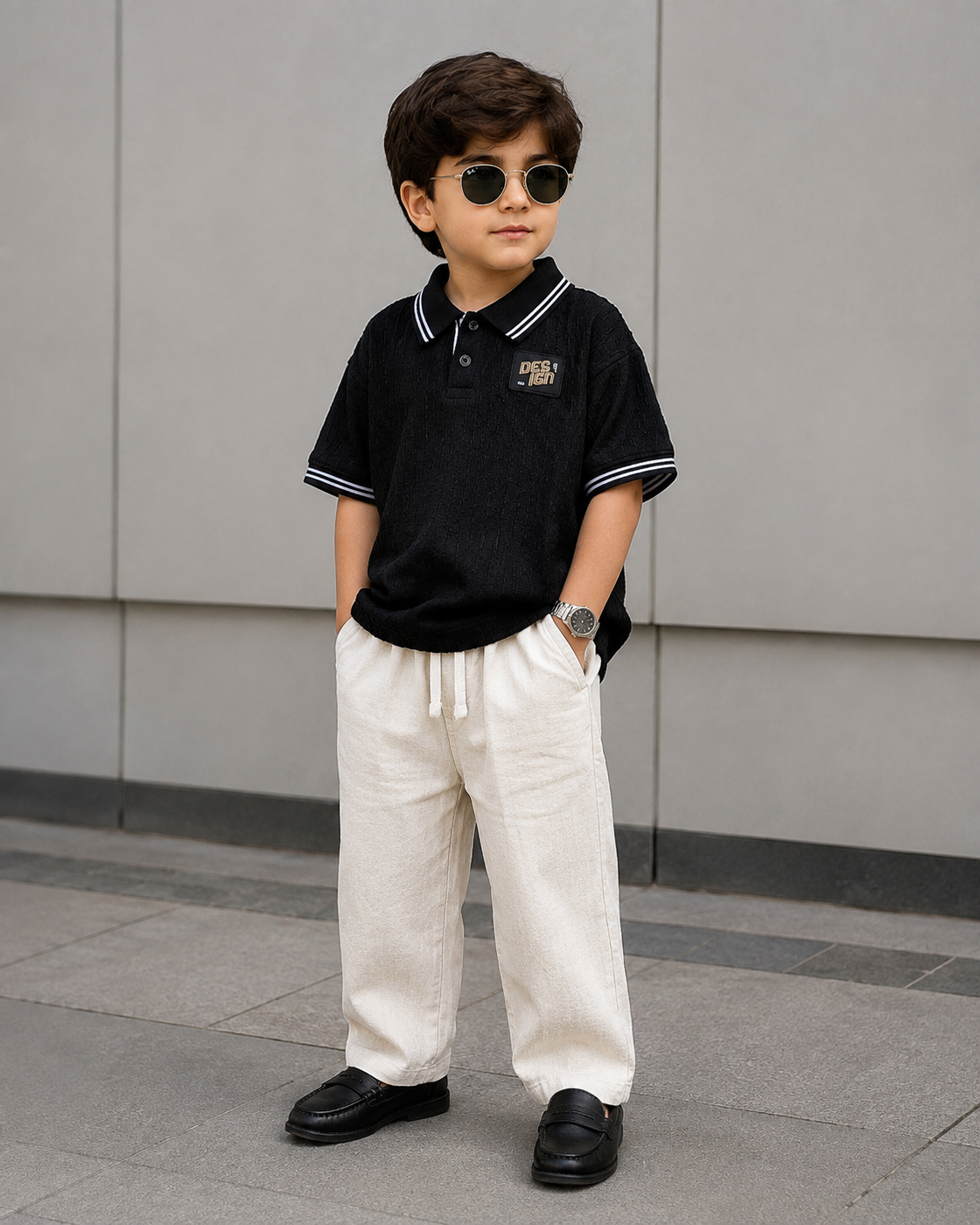TSPL05 Unisex Half Sleeve Oversized Polo T Shirt