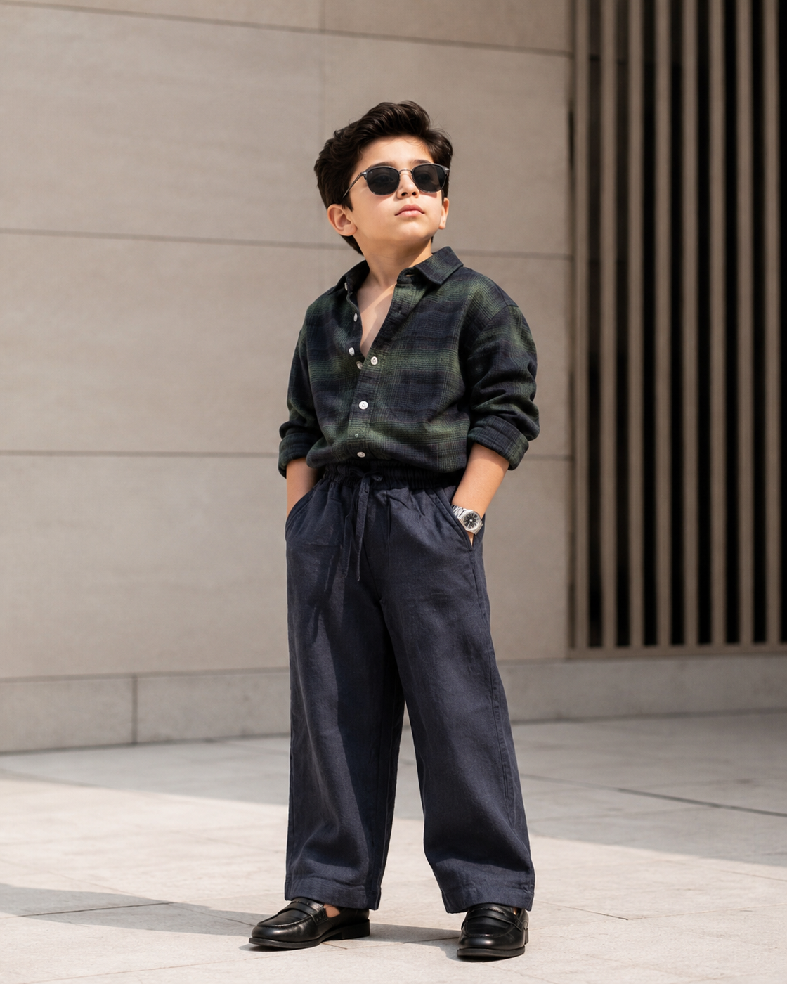 SHGMV01-03 Boys Full Sleeve Oversized Shirt