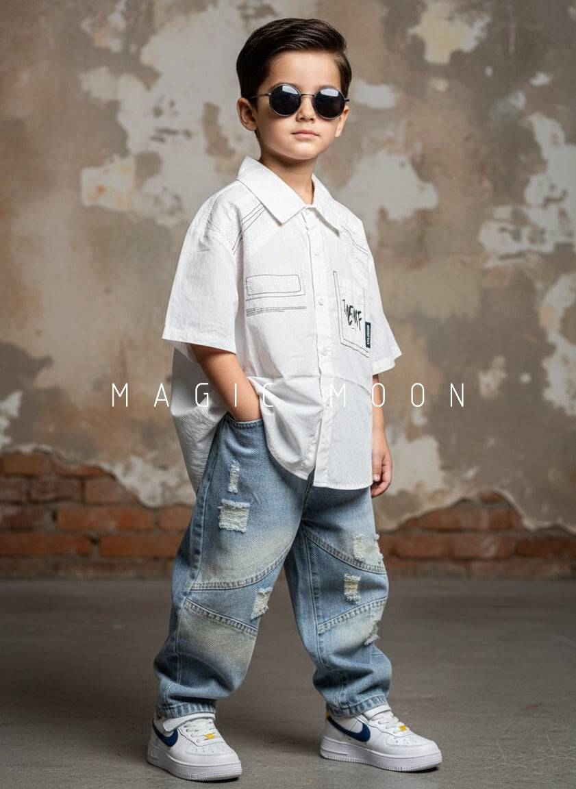 Unisex Half Sleeve Oversized Shirt