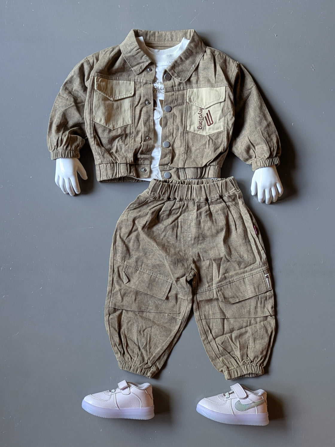 Unisex Oversized Jacket, Inner T Shirt with Pant Set