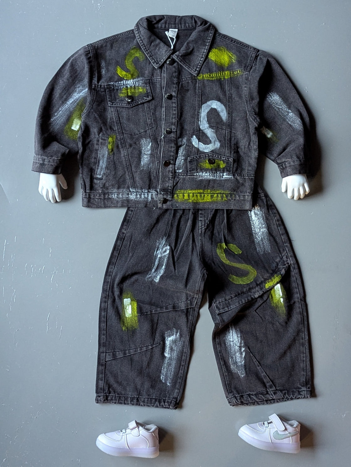 Unisex Oversized Denim Full Sleeve Jacket and Baggy Jeans Set