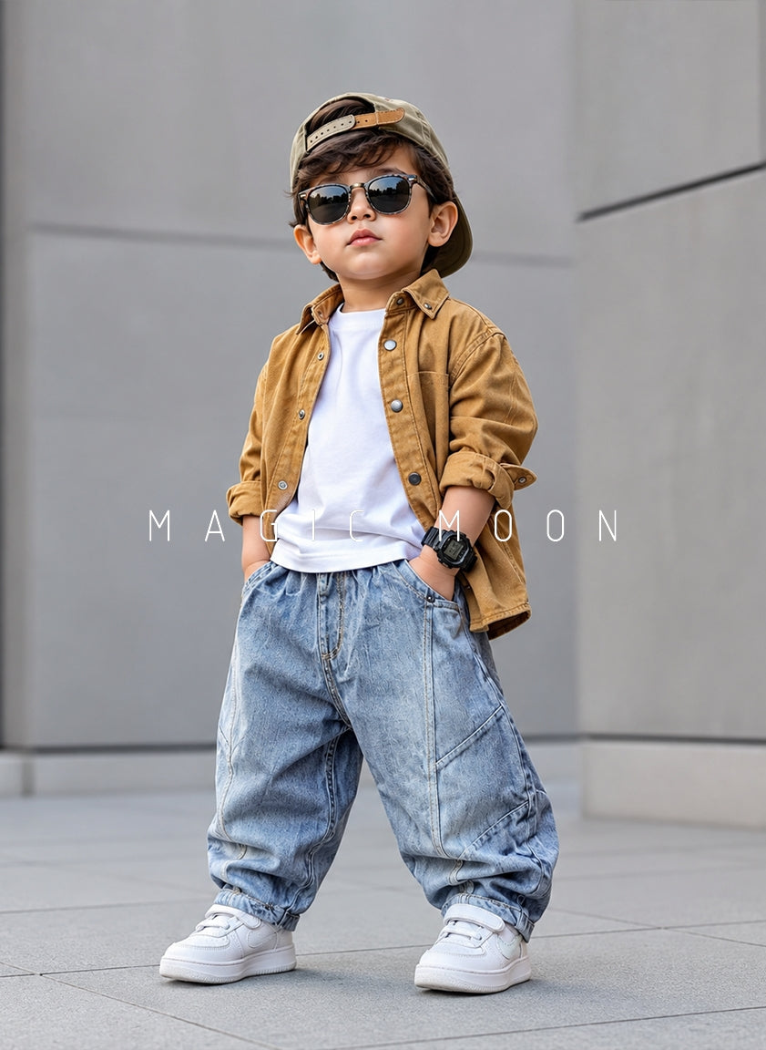 SHFS14 Boy's Full Sleeve Oversized Shirt