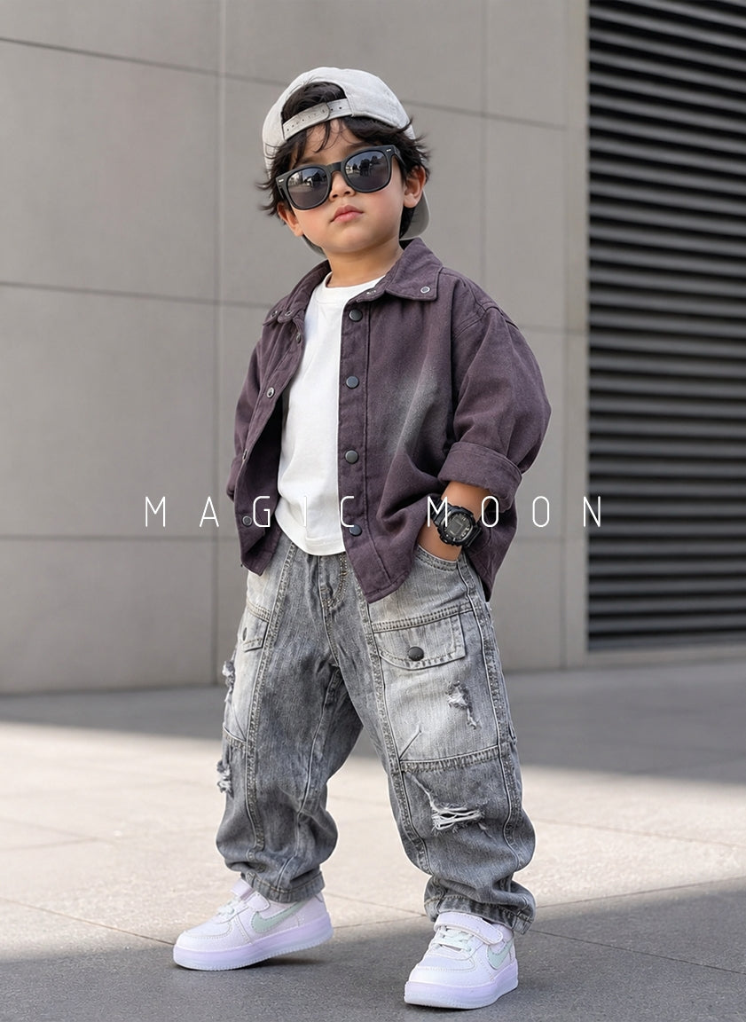 SHFS14 Boy's Full Sleeve Oversized Shirt